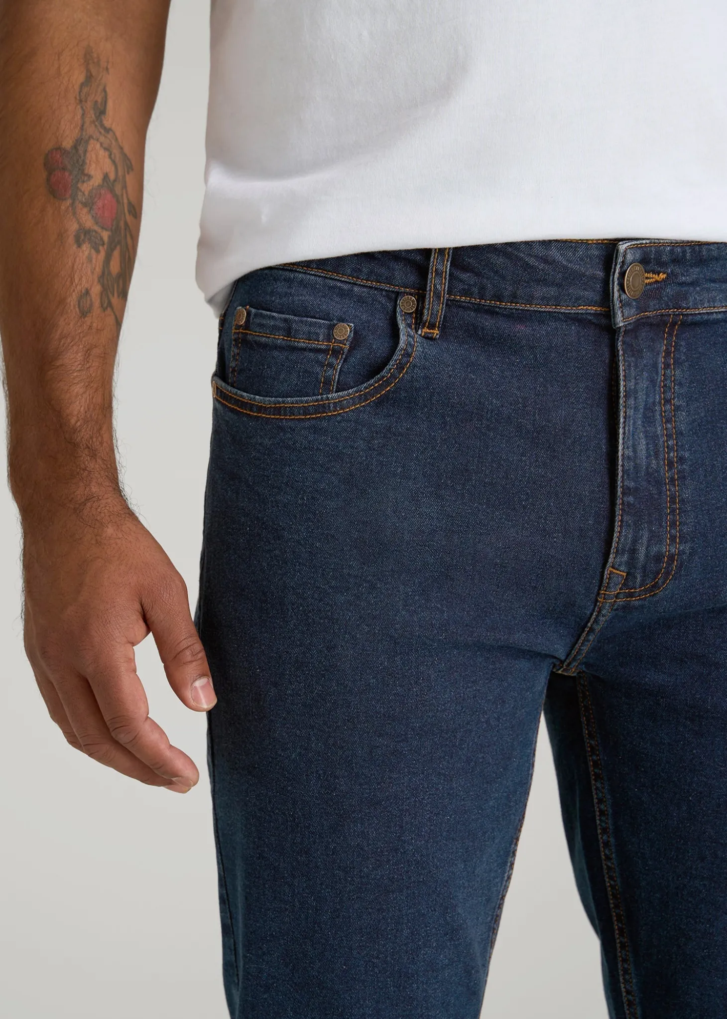 A.T. Basics Men's Dylan Slim Fit Jeans for Tall Men
