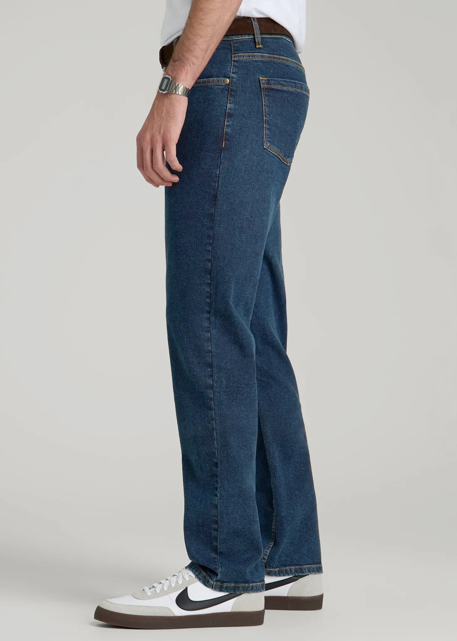 A.T. Basics Men's J1 Straight Fit Jeans for Tall Men