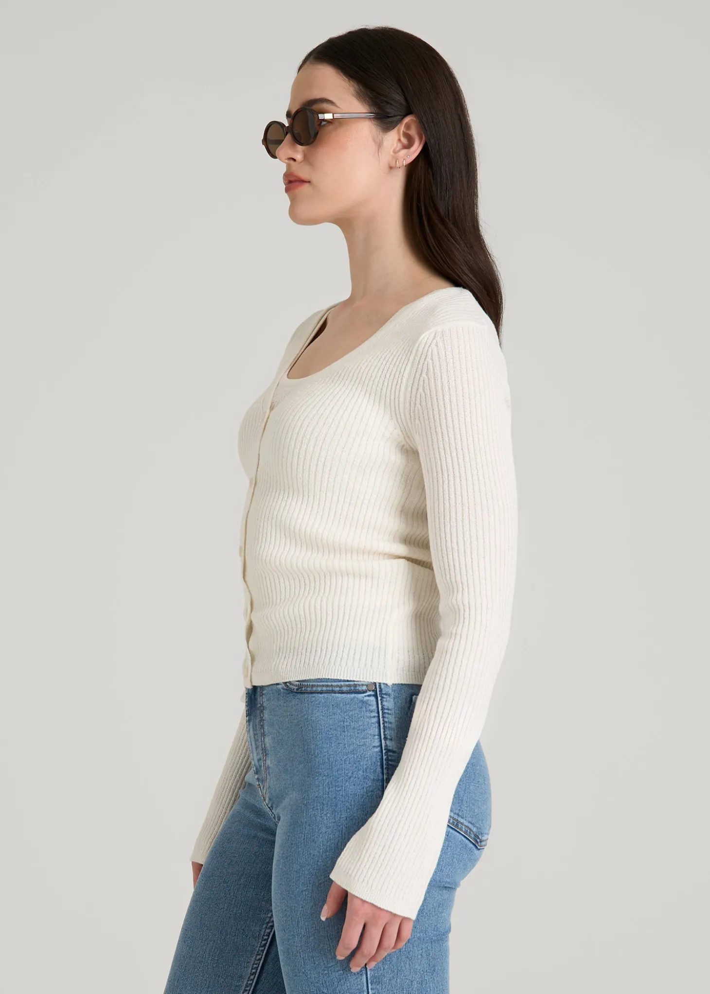 Boucle Knit Cardigan for Tall Women