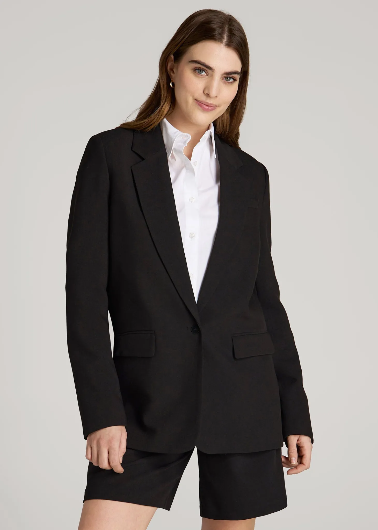 Boyfriend Fit Single-Button Blazer for Tall Women