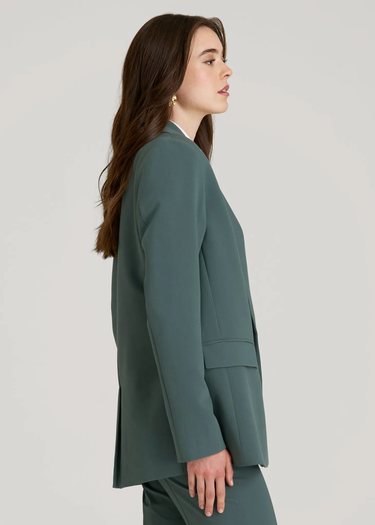 Boyfriend Fit Single-Button Blazer for Tall Women
