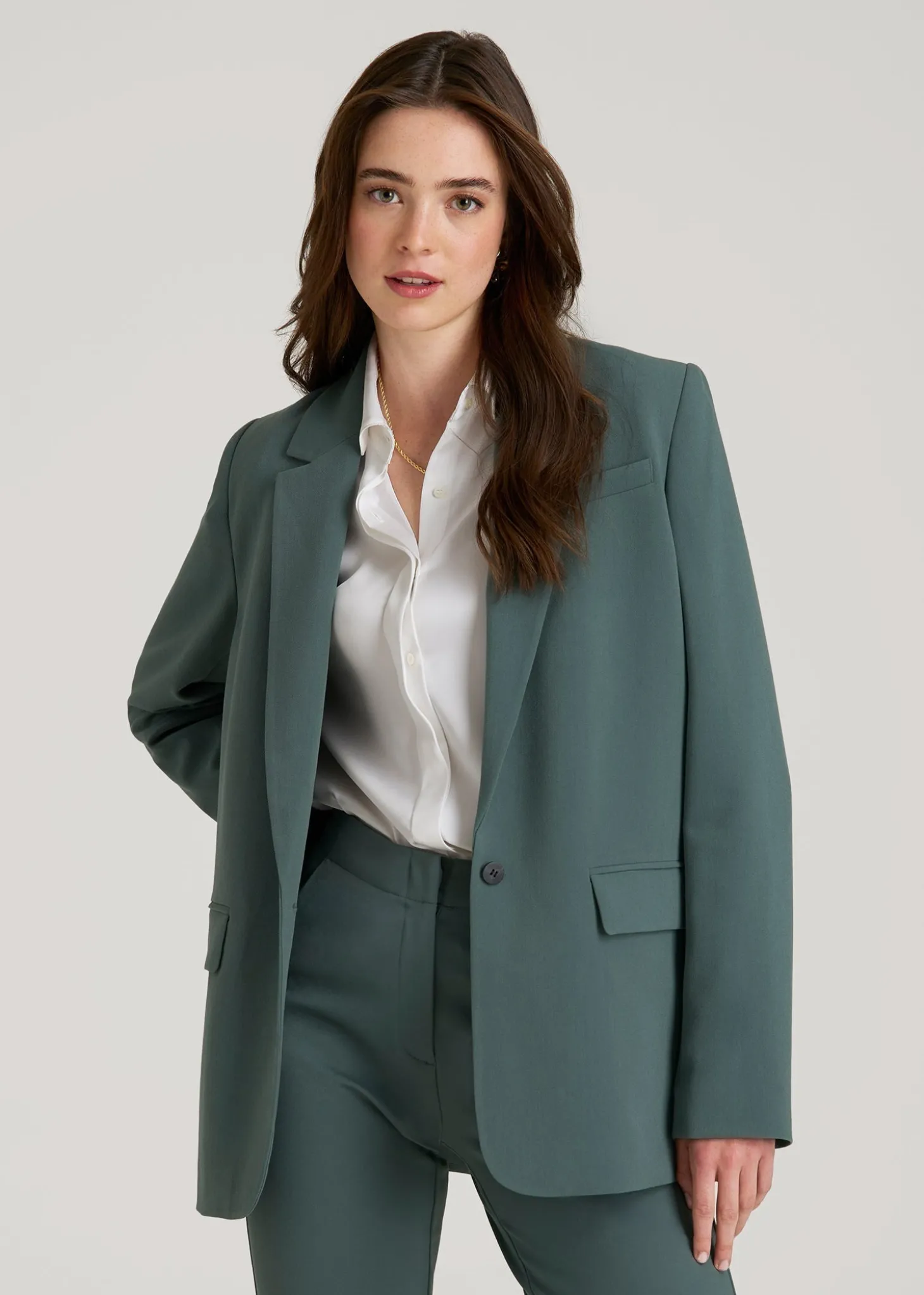 Boyfriend Fit Single-Button Blazer for Tall Women