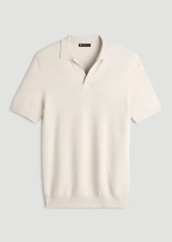 Braided Knit Sweater Polo for Tall Men