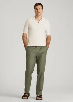 Braided Knit Sweater Polo for Tall Men