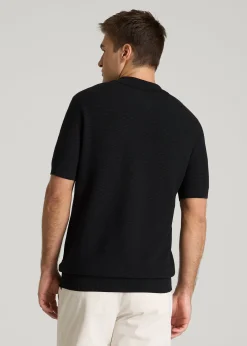 Braided Knit Sweater Polo for Tall Men