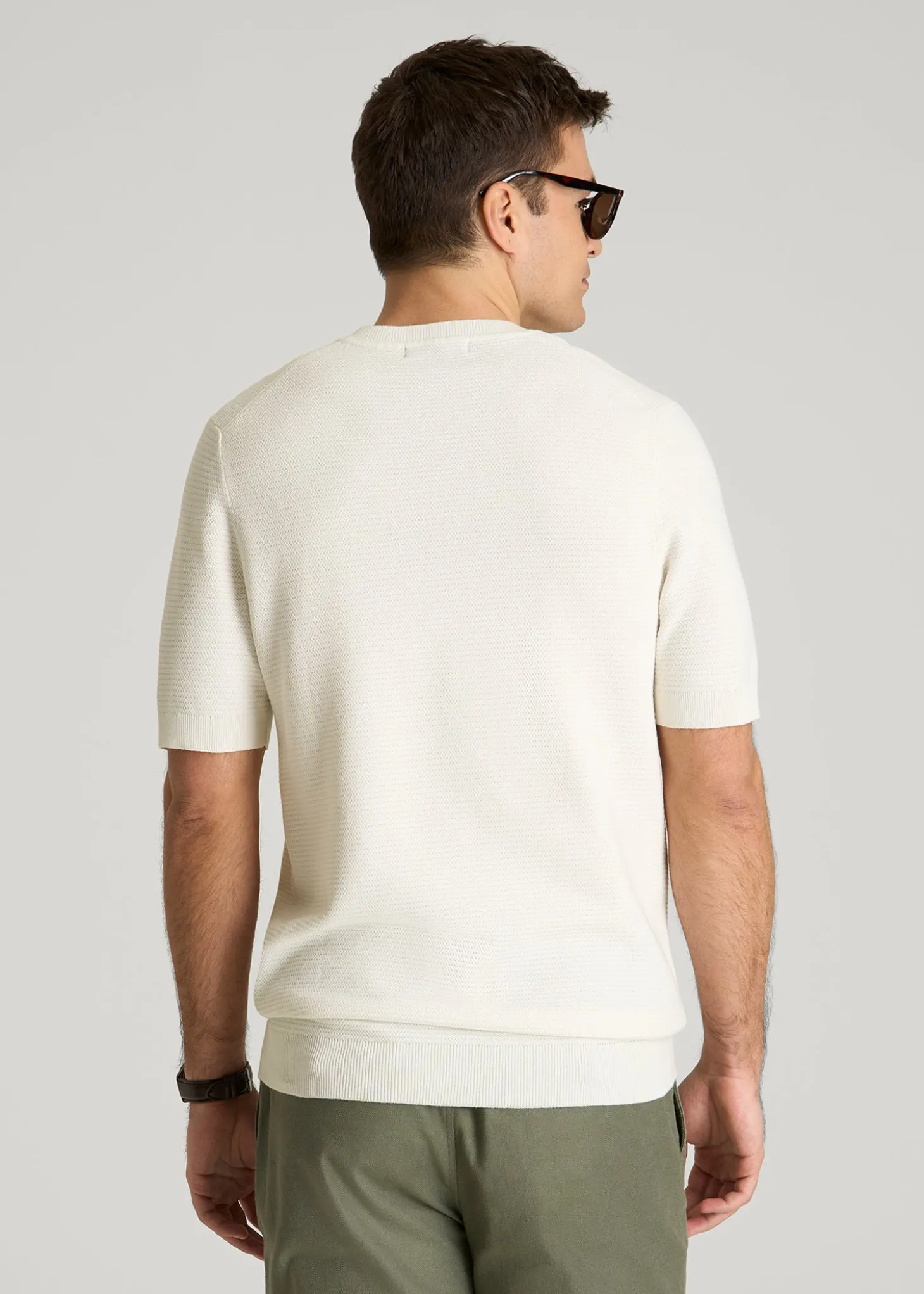 Braided Knit T-Shirt for Tall Men
