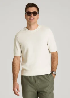 Braided Knit T-Shirt for Tall Men