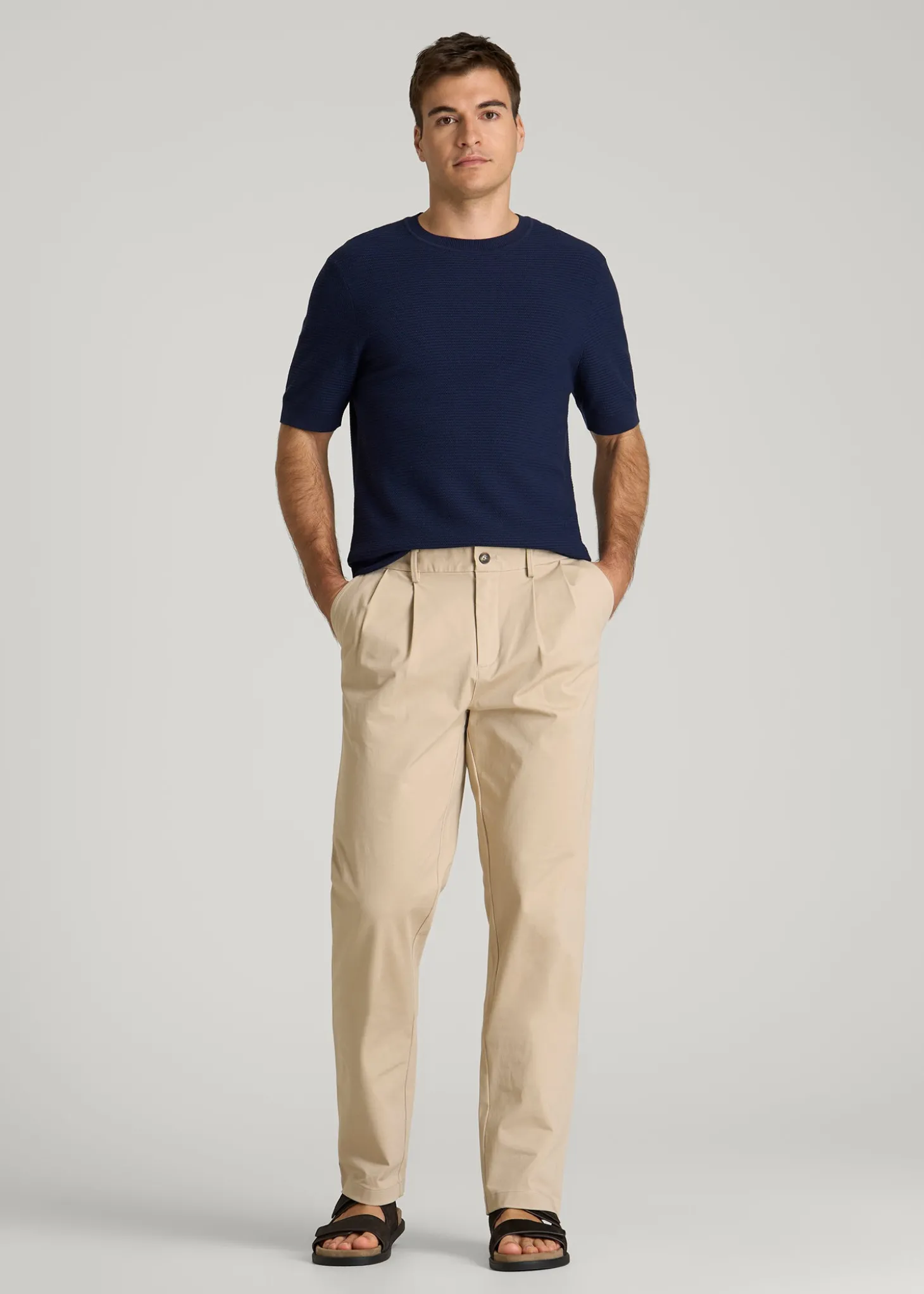 Braided Knit T-Shirt for Tall Men