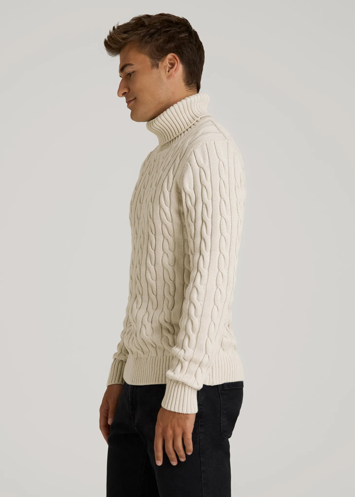 Cable Knit Turtleneck for Tall Men