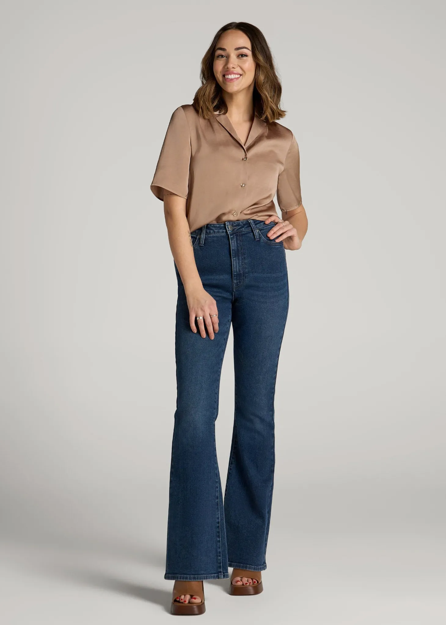 Chloe High Rise Flare Jeans for Tall Women