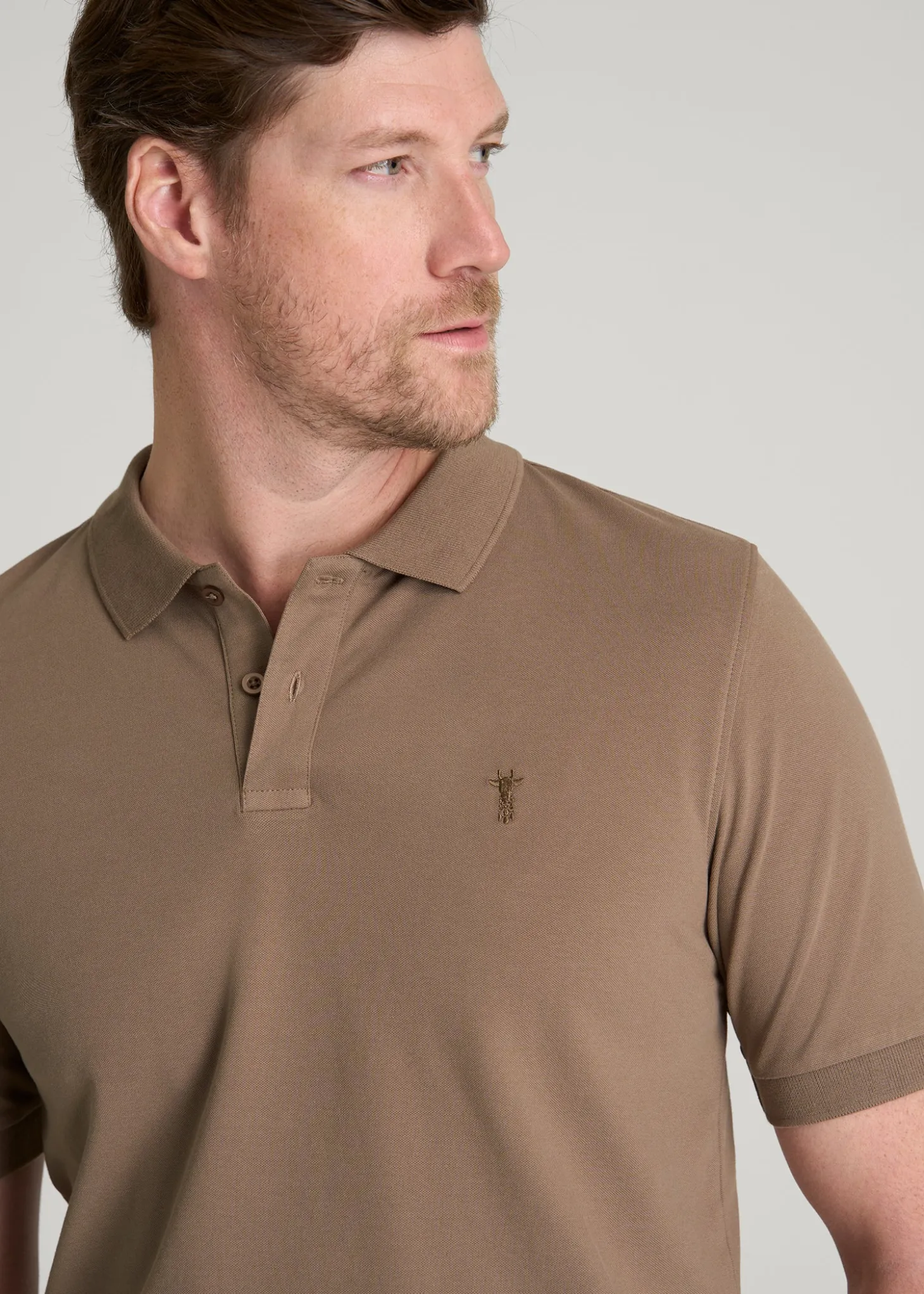 Classic Polo with Embroidered Logo for Tall Men
