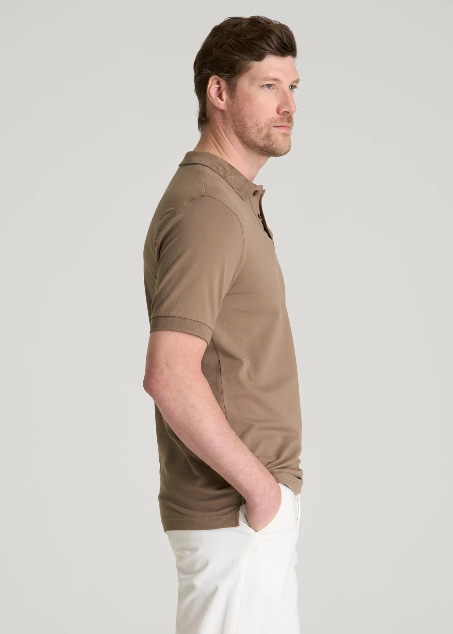 Classic Polo with Embroidered Logo for Tall Men