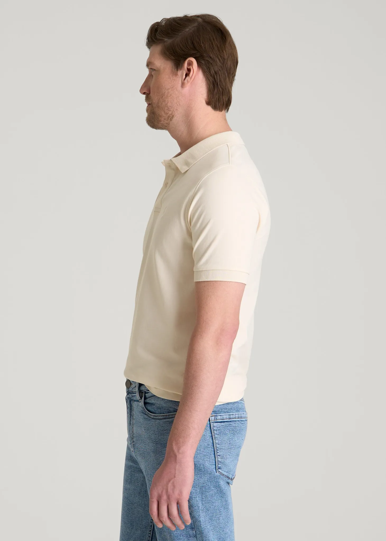 Classic Polo with Embroidered Logo for Tall Men
