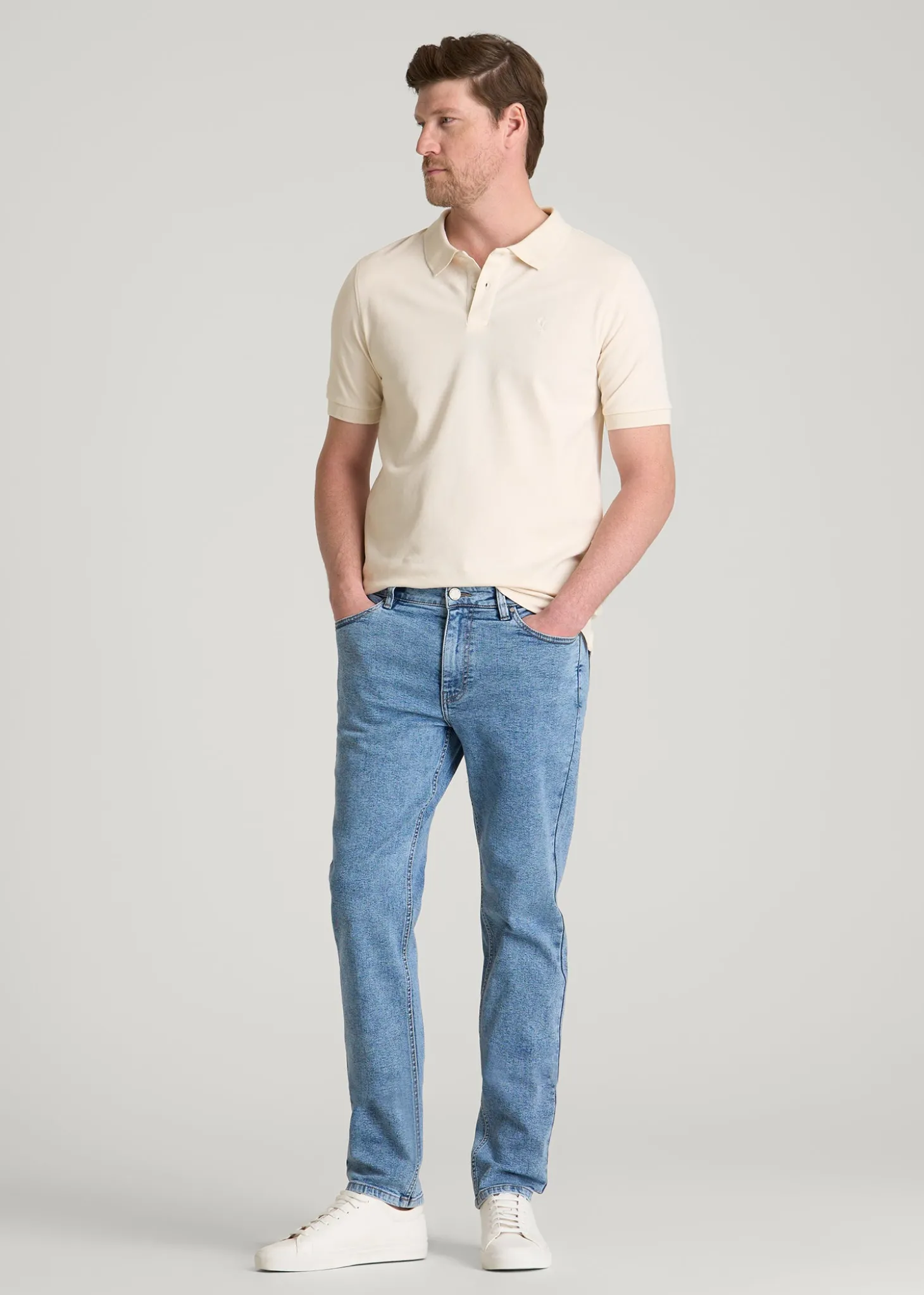 Classic Polo with Embroidered Logo for Tall Men