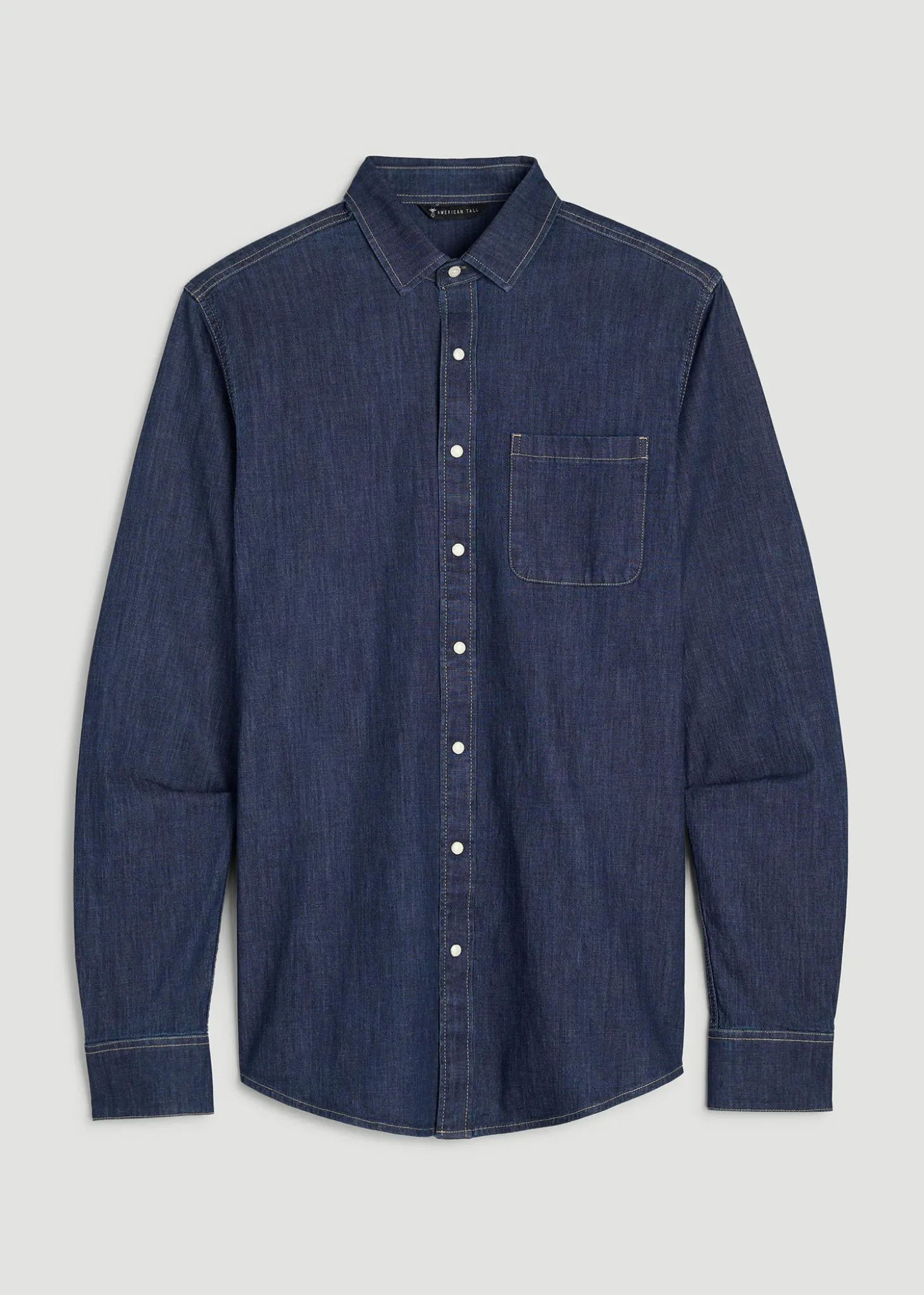 Classic Stretch Denim Shirt for Tall Men
