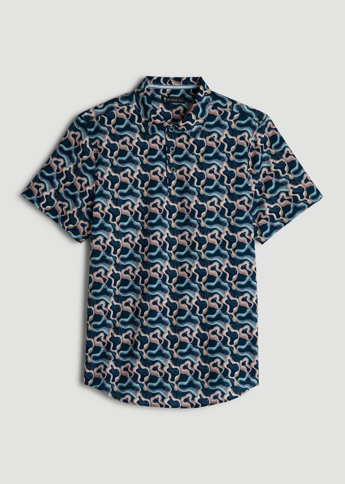 Coastal Perforated Polo Shirt for Tall Men
