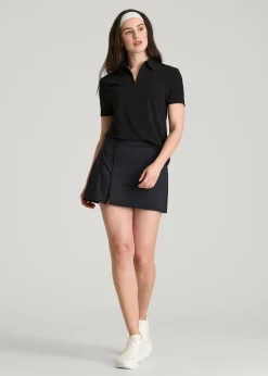 Coastal Perforated Short Sleeve Golf Polo for Tall Women
