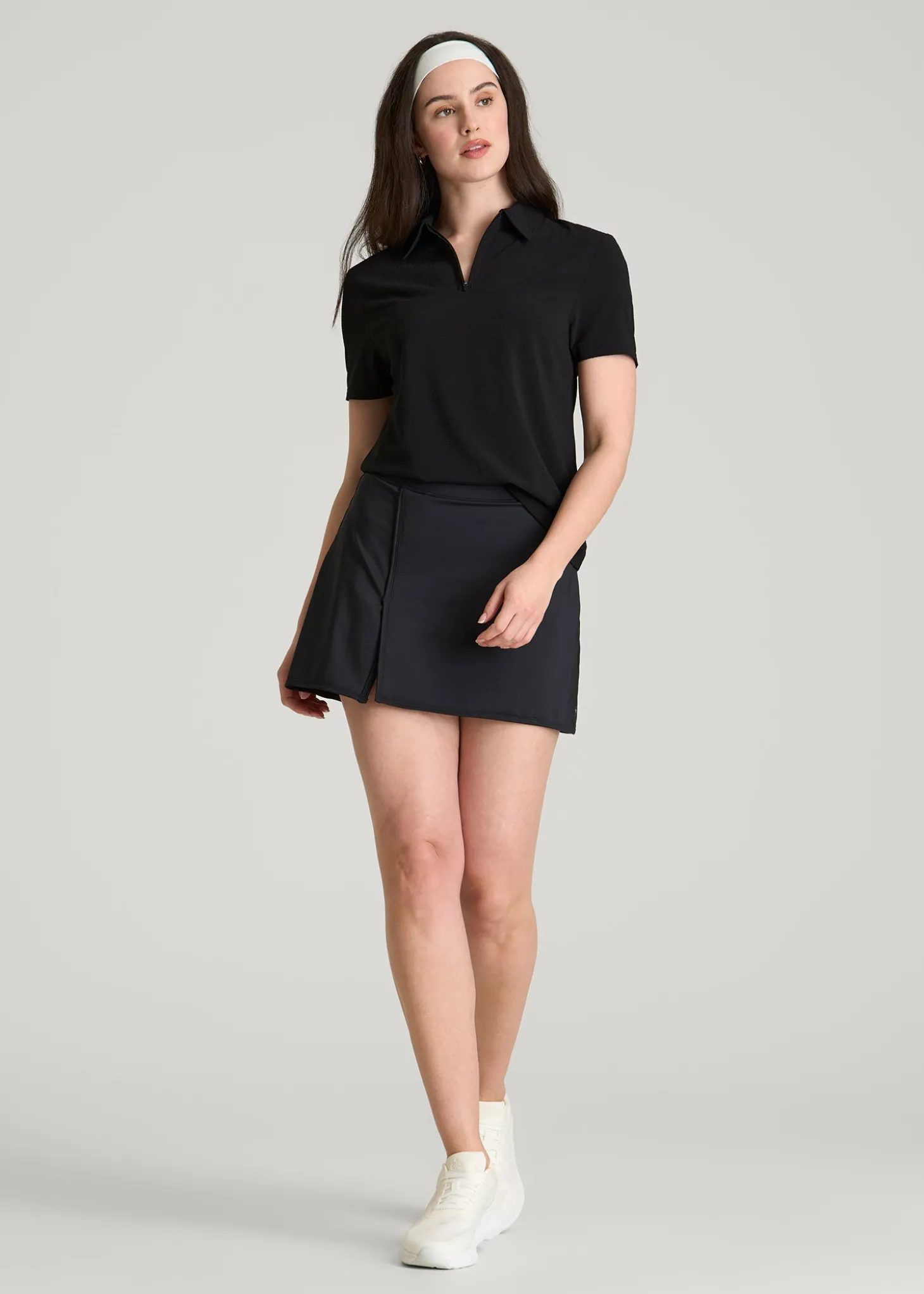 Coastal Perforated Short Sleeve Golf Polo for Tall Women