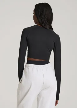 Compression Long Sleeve Cropped Training Top for Tall Women