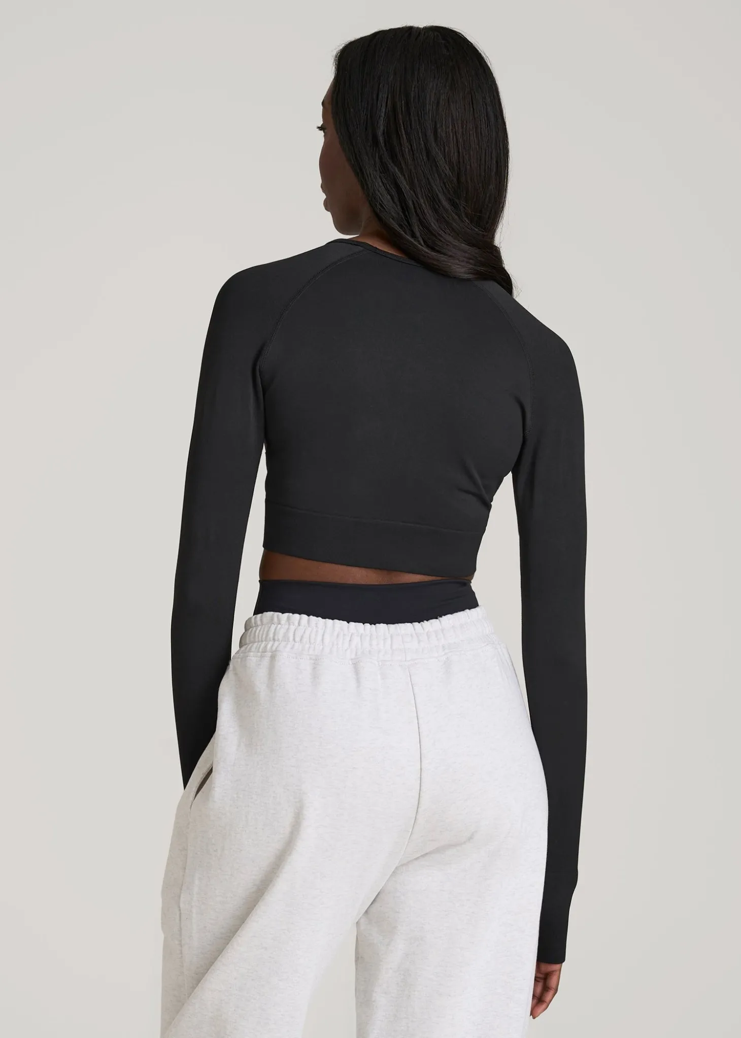 Compression Long Sleeve Cropped Training Top for Tall Women
