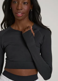 Compression Long Sleeve Cropped Training Top for Tall Women