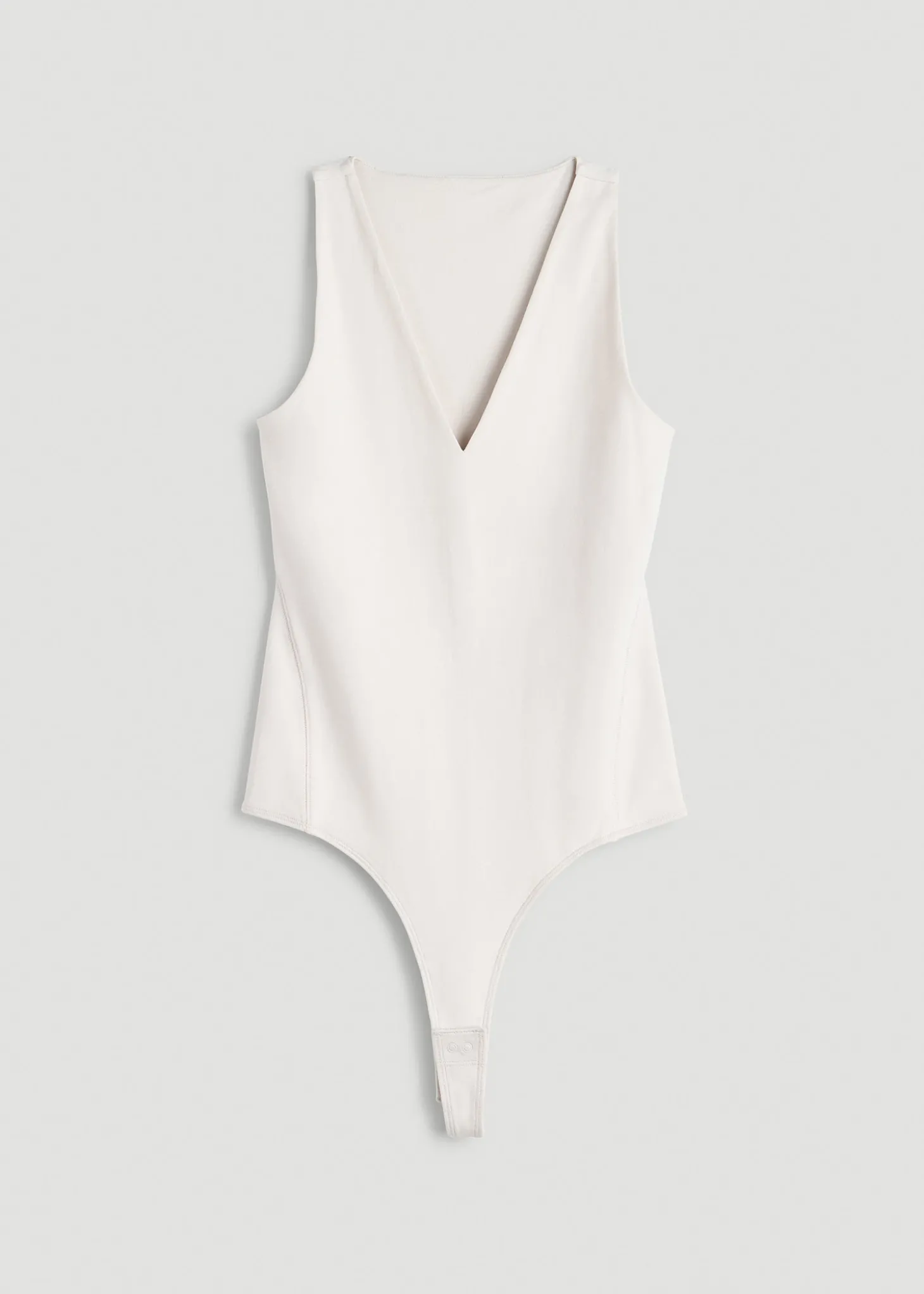 Cotton Blend Sleeveless V-Neck Bodysuit for Tall Women