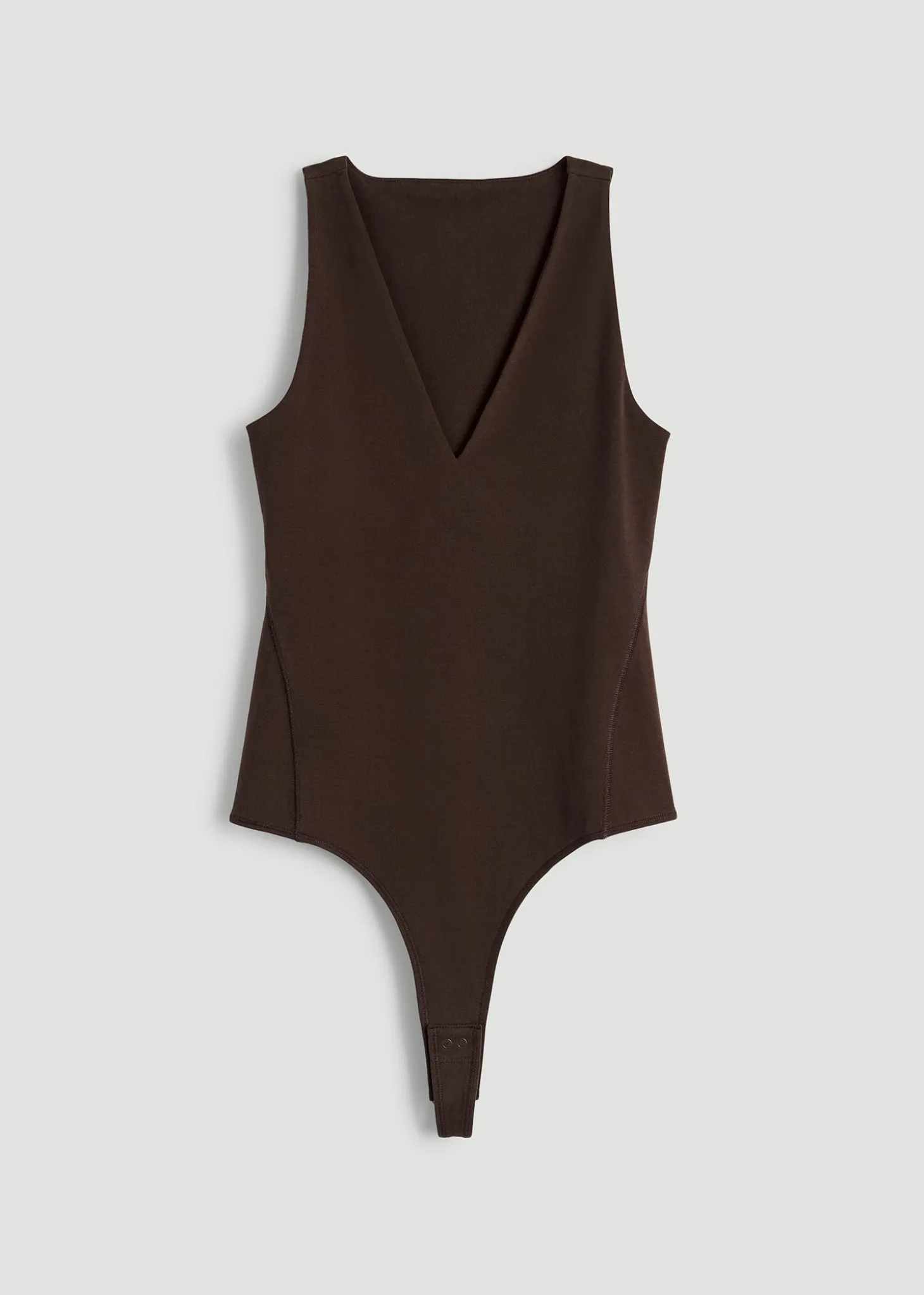 Cotton Blend Sleeveless V-Neck Bodysuit for Tall Women