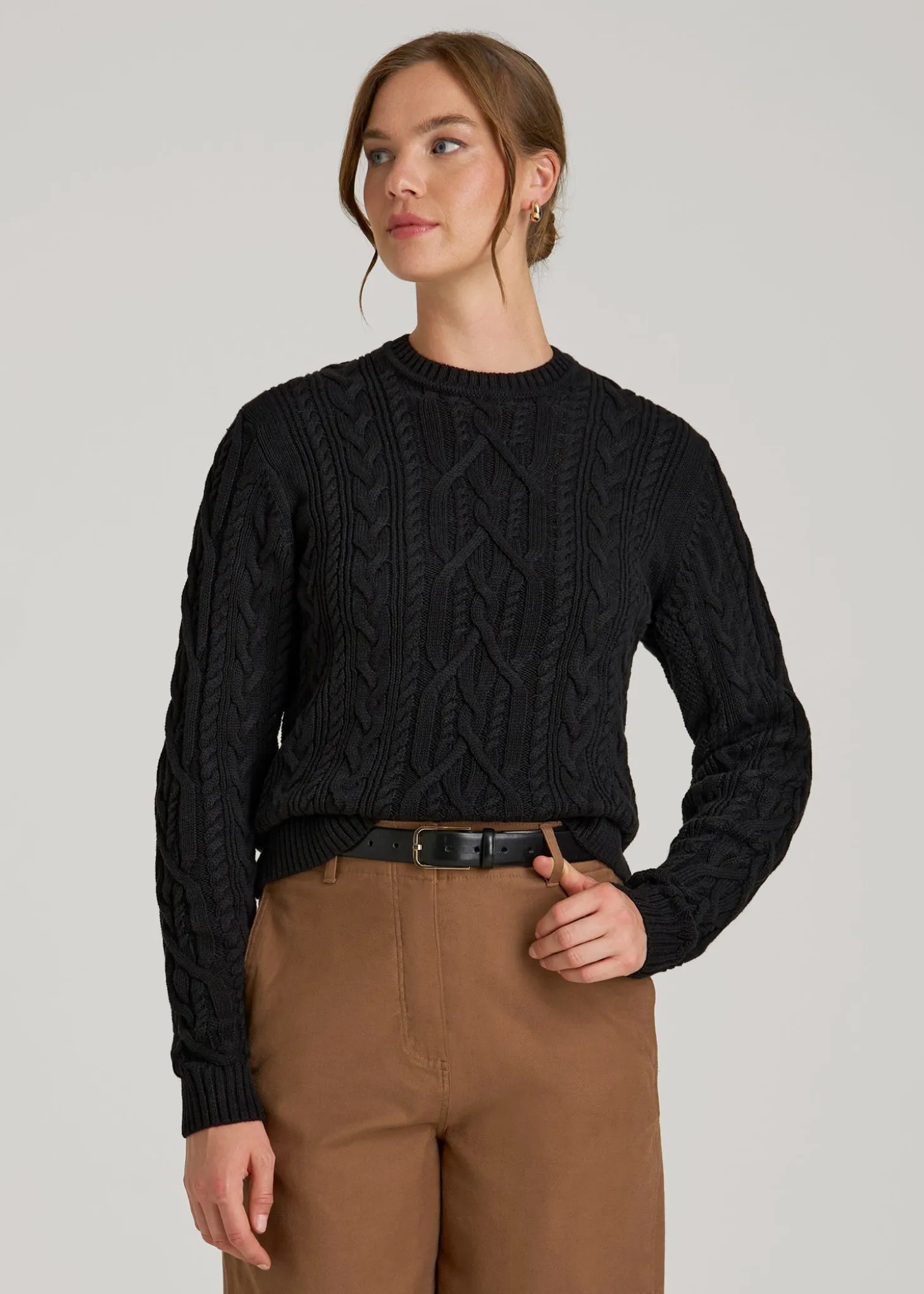 Cotton Crewneck Sweater for Tall Women