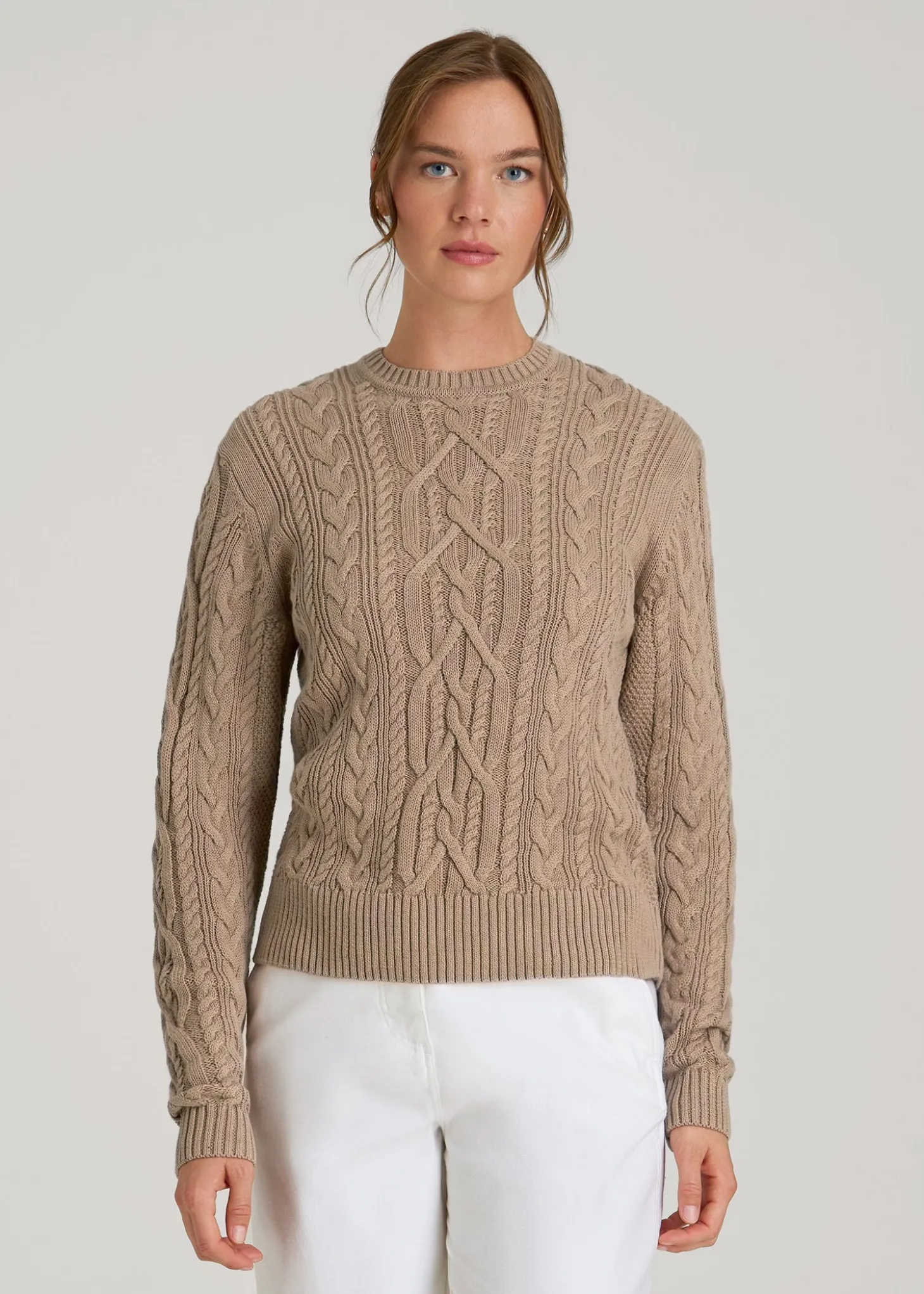 Cotton Crewneck Sweater for Tall Women