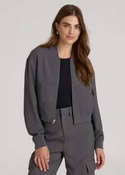 Cropped Bomber Jacket for Tall Women