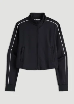 Cropped Track Jacket with Piping for Tall Women