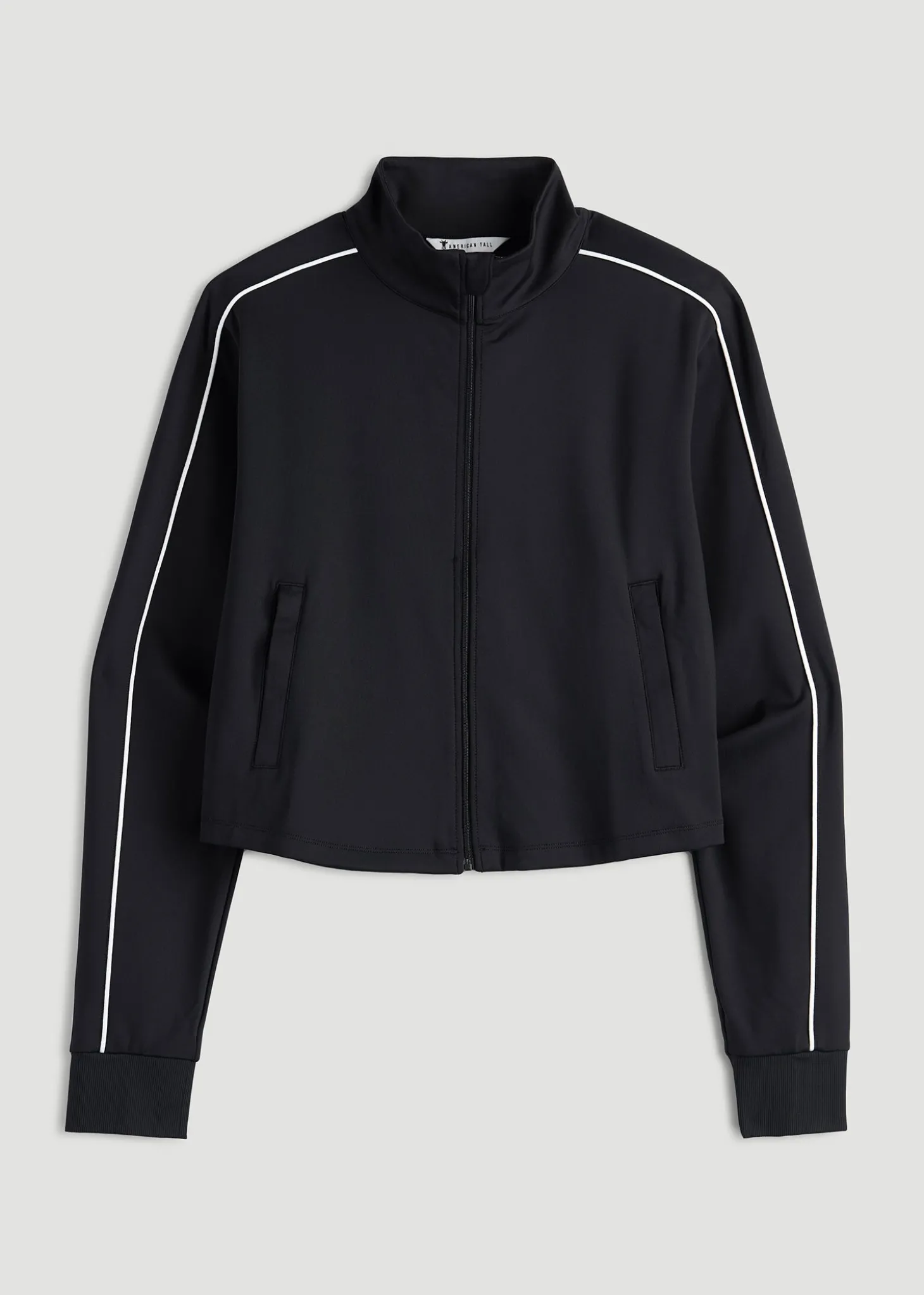 Cropped Track Jacket with Piping for Tall Women
