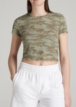 Cropped Waffle Tee for Tall Women
