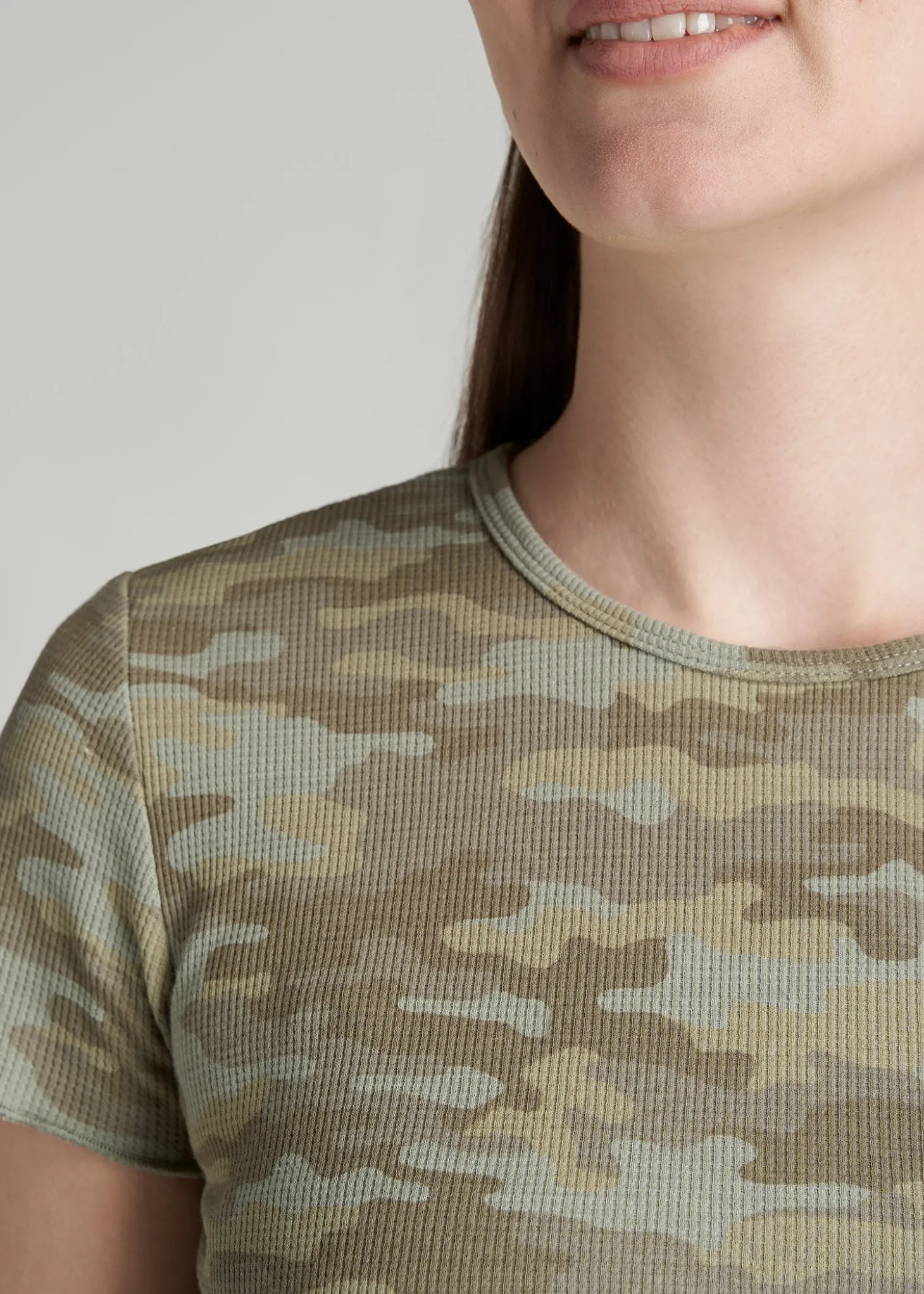 Cropped Waffle Tee for Tall Women