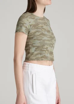 Cropped Waffle Tee for Tall Women