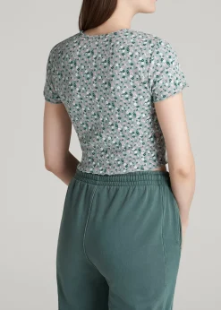 Cropped Waffle Tee for Tall Women