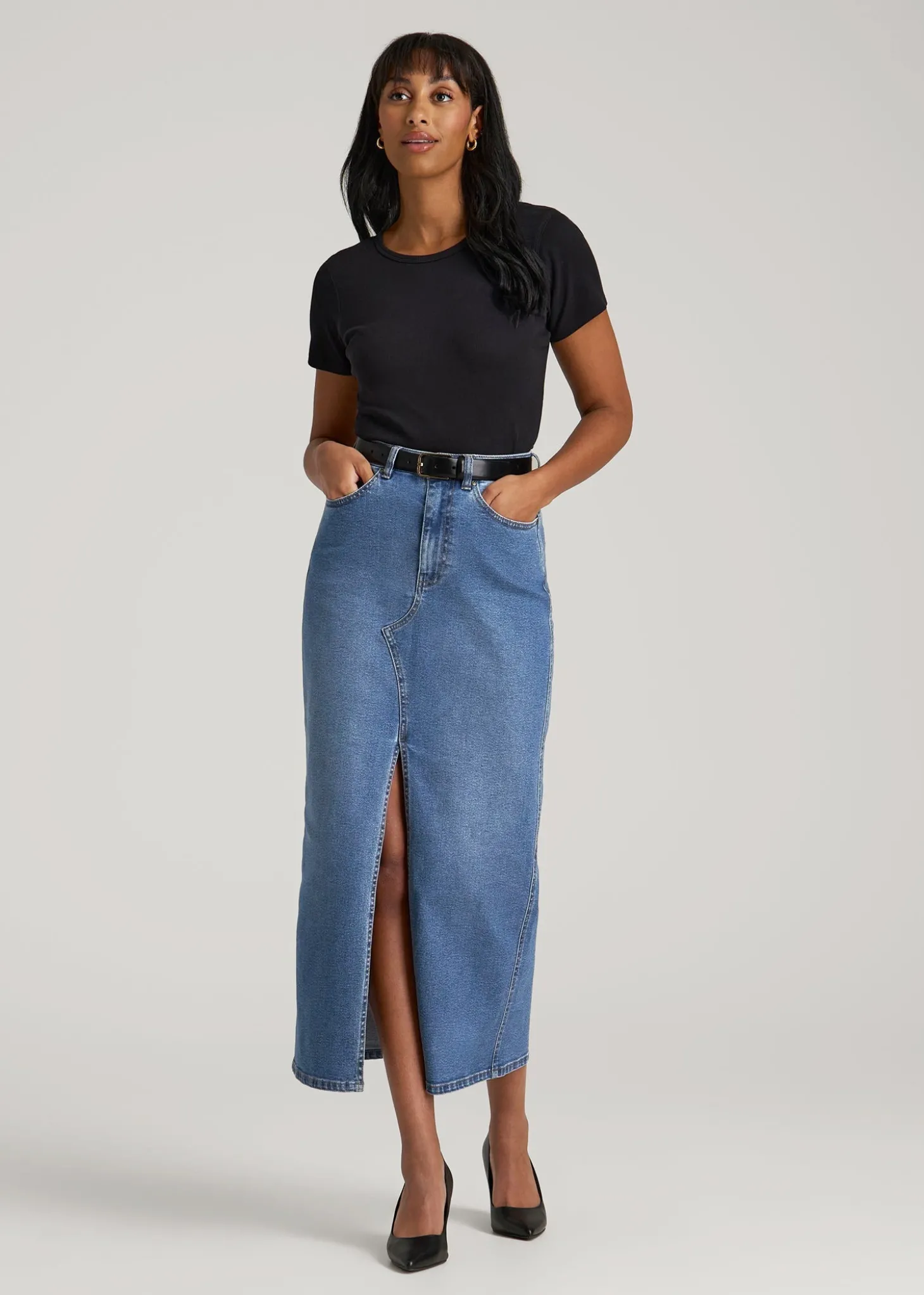 Denim Maxi Skirt for Tall Women