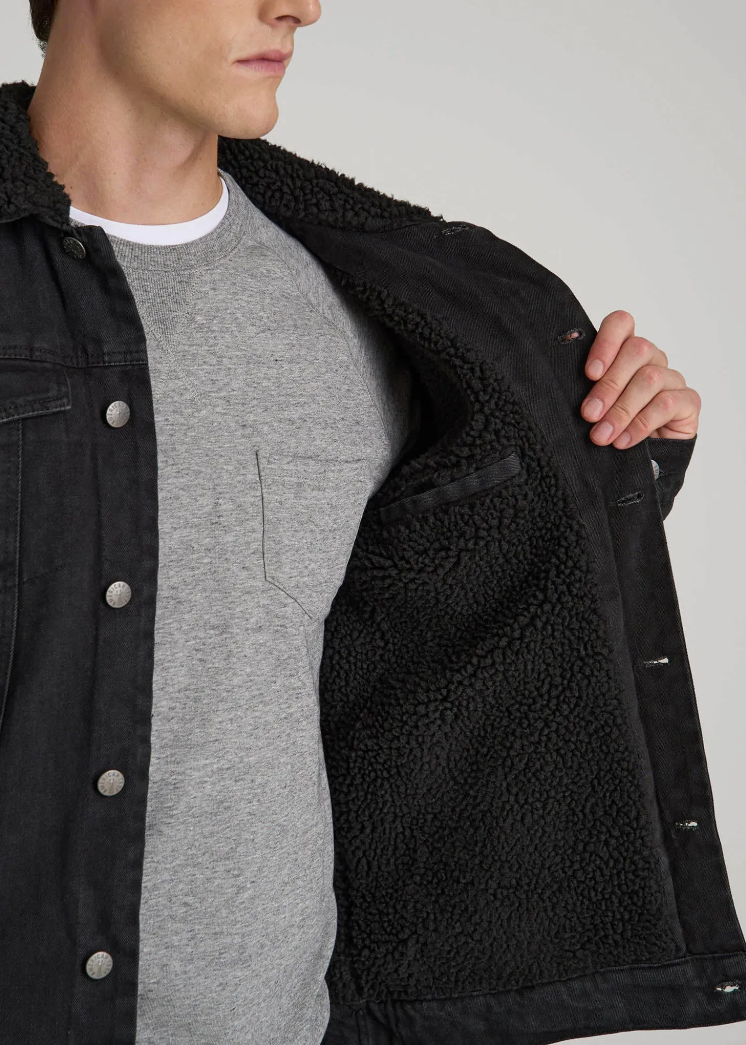 Denim Sherpa Jacket for Tall Men