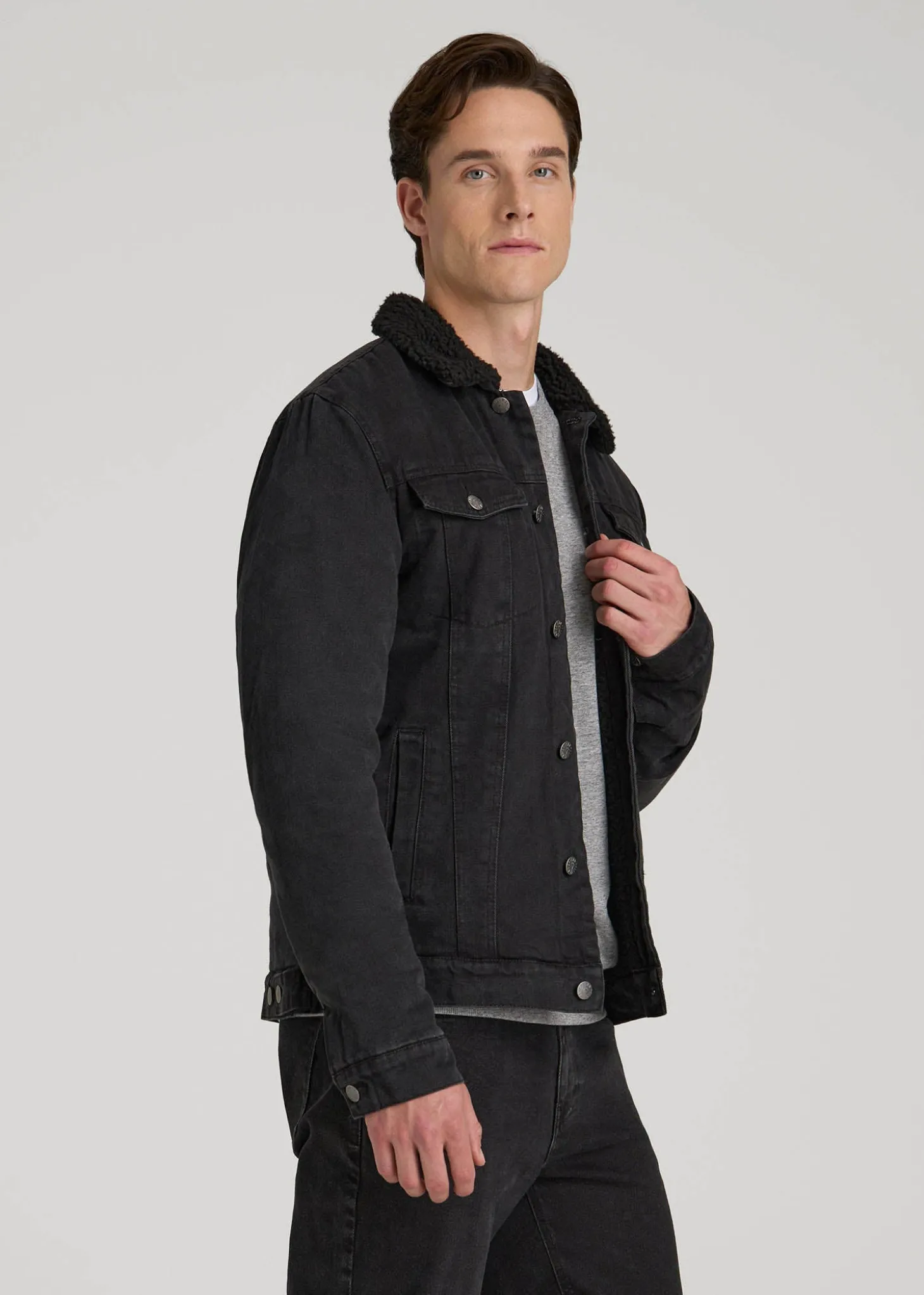 Denim Sherpa Jacket for Tall Men