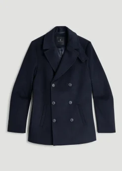 Double-Breasted Wool Peacoat for Tall Men