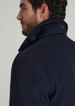 Double-Breasted Wool Peacoat for Tall Men