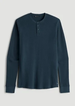 Double Honeycomb Thermal Long-Sleeve Henley Shirt for Tall Men