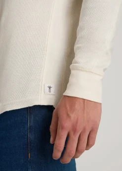 Double Honeycomb Thermal Long-Sleeve Henley Shirt for Tall Men