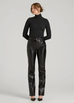 Fitted Long Sleeve Ribbed Turtleneck Tee for Tall Women