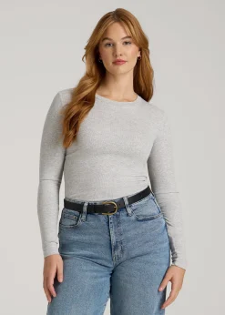 FITTED Ribbed Long Sleeve Tee for Tall Women