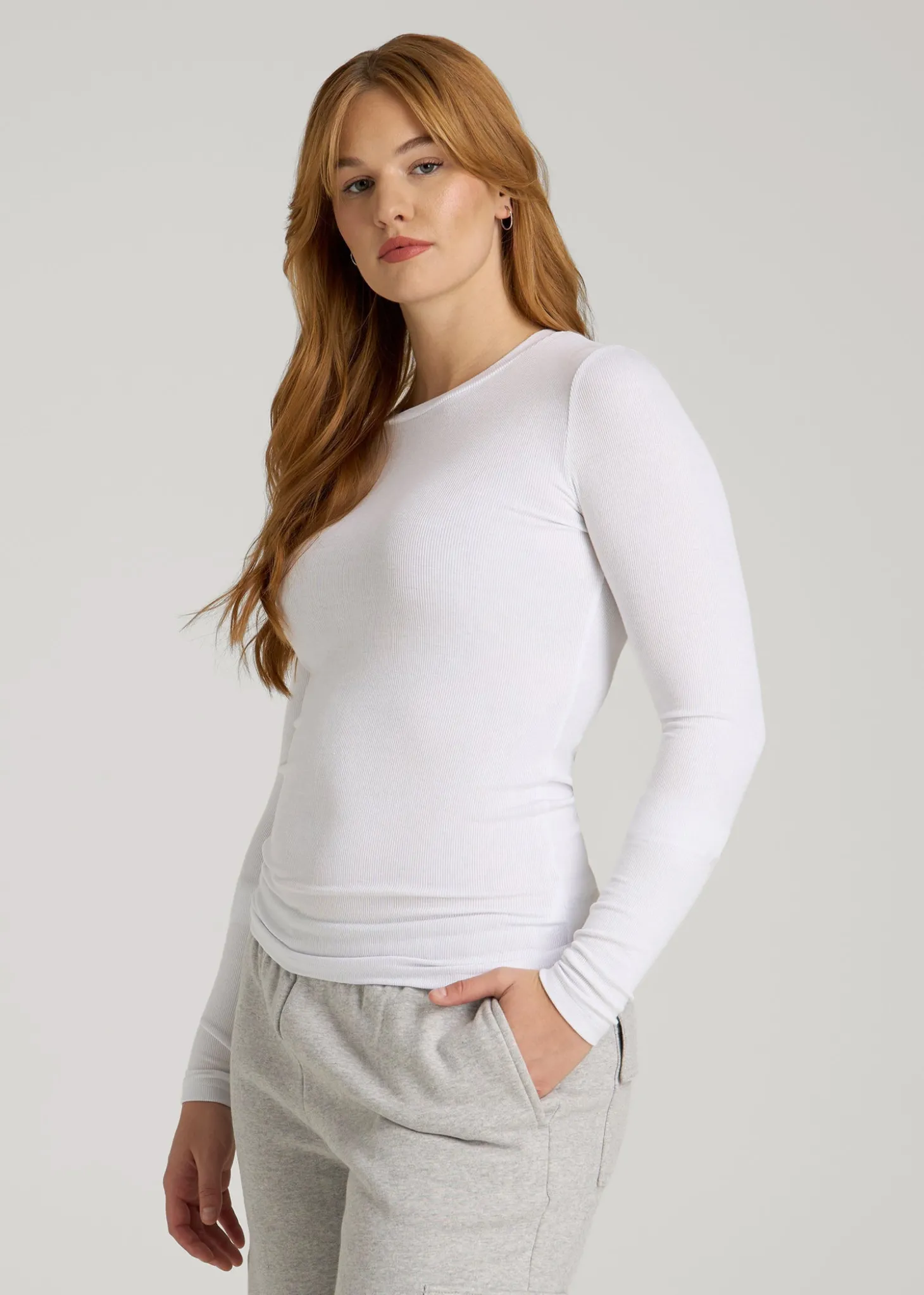 FITTED Ribbed Long Sleeve Tee for Tall Women