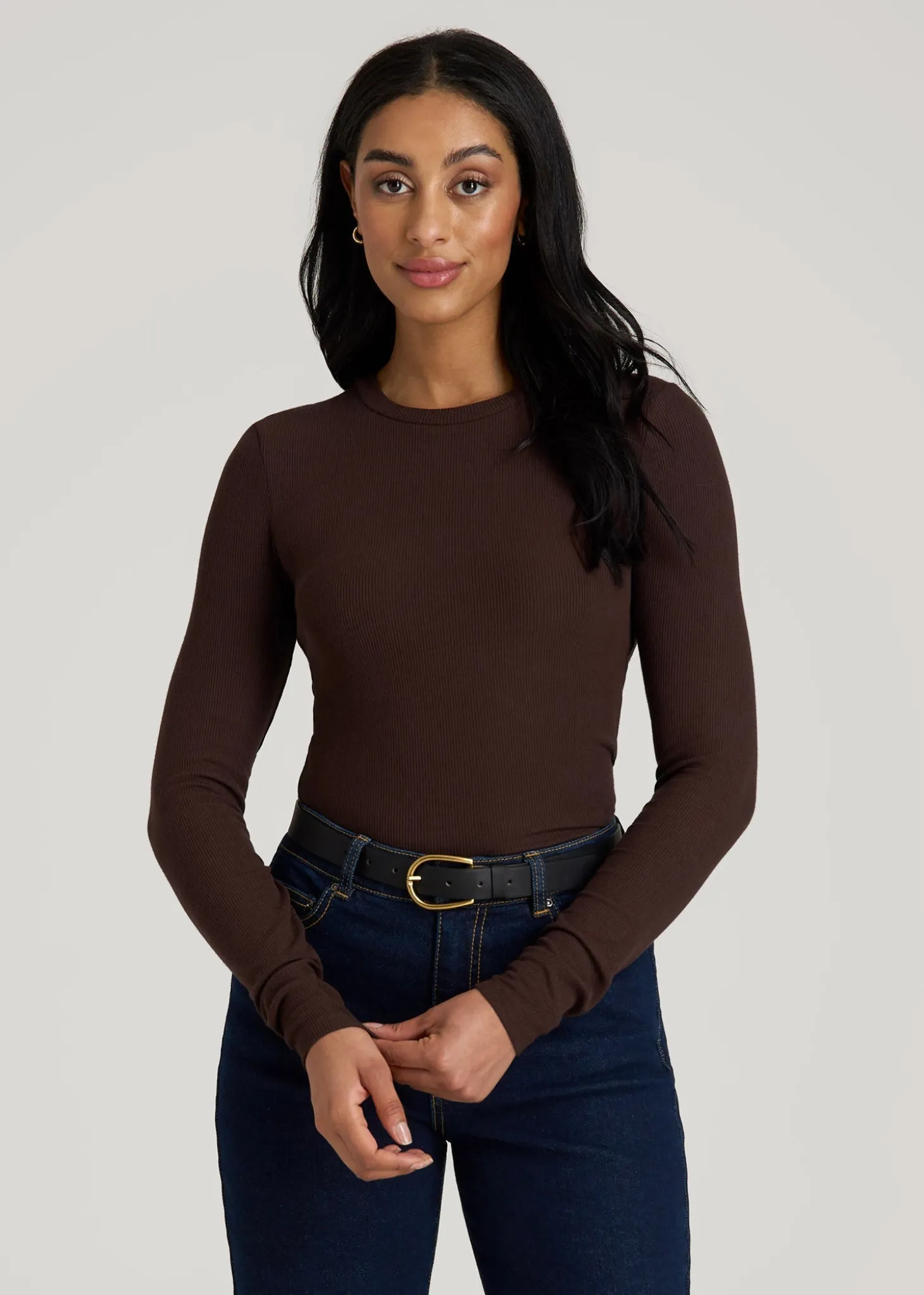 FITTED Ribbed Long Sleeve Tee for Tall Women
