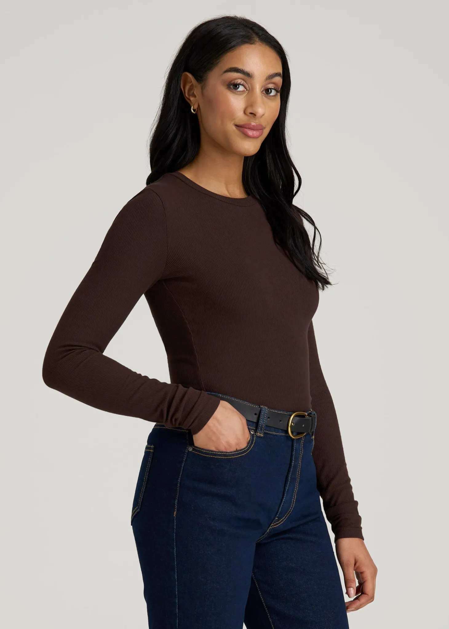 FITTED Ribbed Long Sleeve Tee for Tall Women