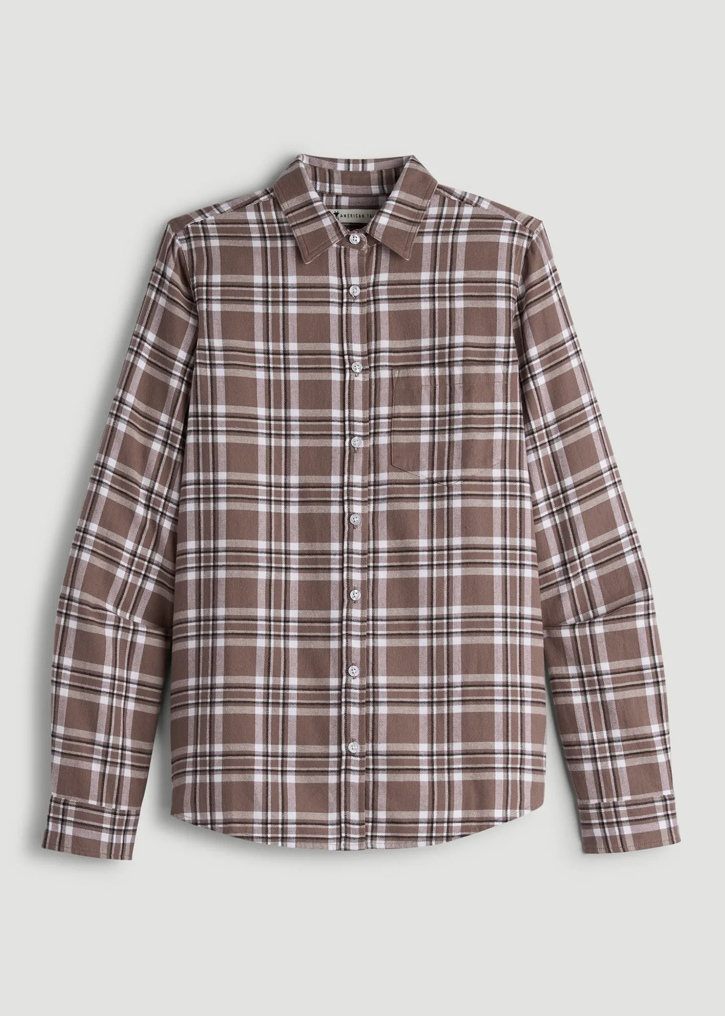 Flannel Button-Up Shirt for Tall Women