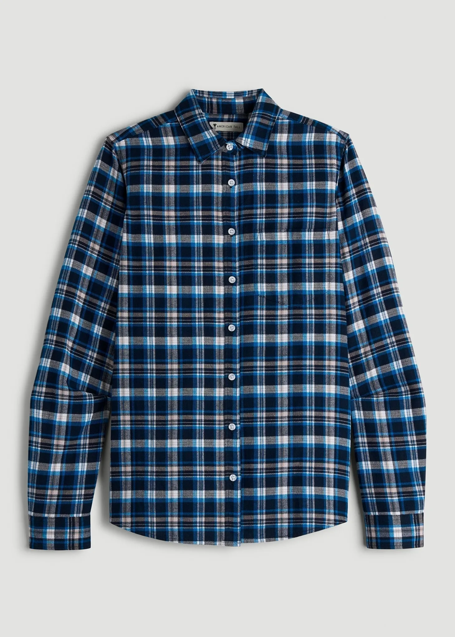 Flannel Button-Up Shirt for Tall Women